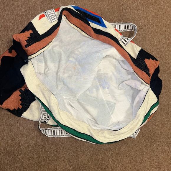 Tribal Print Large Hand Woven Wool Equador Made Travel duffle Bag - Picture 4 of 6